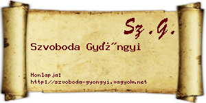 Szvoboda Gyöngyi névjegykártya